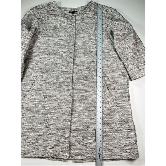 Eileen Fisher Textured Knit Button Front Coat Cardigan Jacket Size Large Grey - Picture 9 of 14